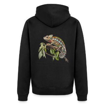 Le look caméléon - Veste à capuche bio Premium Unisexe - noir - Dos - Nico (187cm)