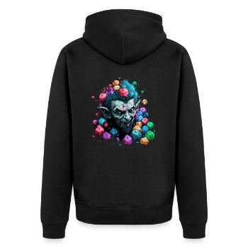 Der mehrdimensionale Troll von LoL - Unisex Premium Bio Zip Hoodie - Schwarz - Hinten - Nico (187cm)