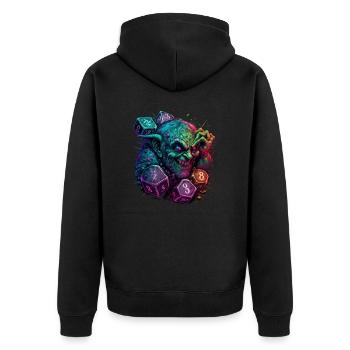 Chaos and Color: The Troll of LoL - Unisex Premium Organic Zip Hoodie - black - Back - Nico (187cm)