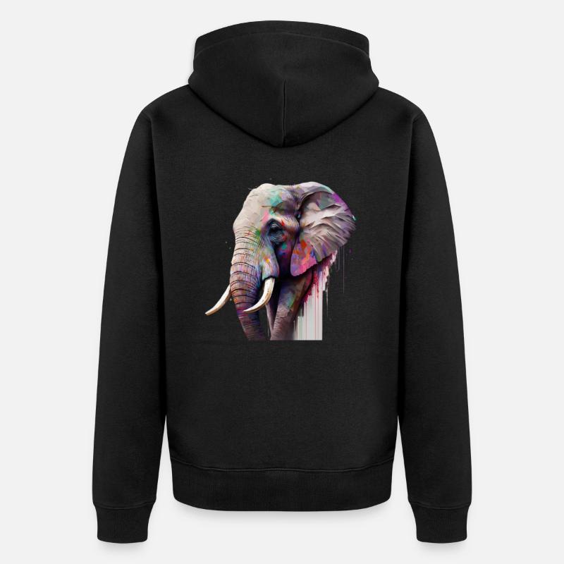 Le pouvoir de l’éléphant - Veste à capuche bio Premium Unisexe - noir