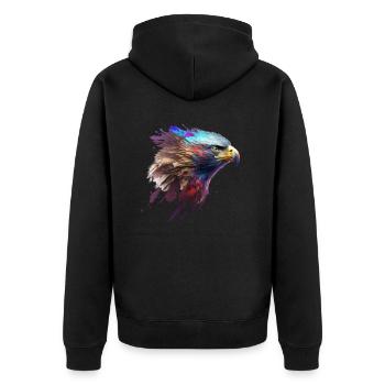 Mighty Eagle: une peinture à l’huile moderne - Veste à capuche bio Premium Unisexe - noir - Dos - Nico (187cm)