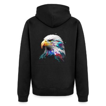 Mighty Eagle: une peinture à l’huile moderne - Veste à capuche bio Premium Unisexe - noir - Dos - Nico (187cm)