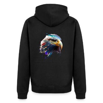 An eagle's eye: oil paintings in vivid colours - Unisex Premium Organic Zip Hoodie - black - Back - Nico (187cm)