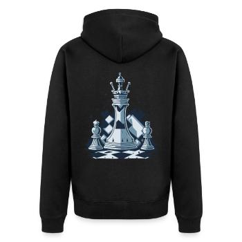 Chess - Unisex Premium Organic Zip Hoodie - black - Back - Nico (187cm)