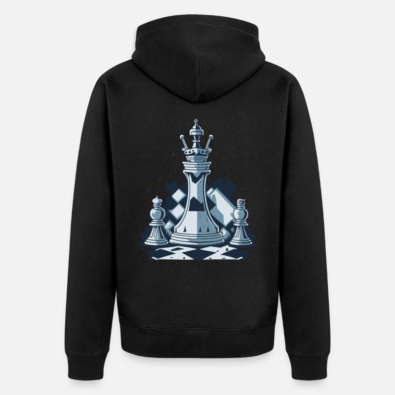 Échecs - Veste à capuche bio Premium Unisexe - noir