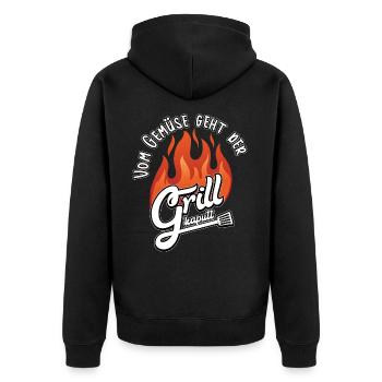 Grillen vom Gemüse geht der Grill kaputt Geschenk - Unisex Premium Bio Zip Hoodie - Schwarz - Hinten - Nico (187cm)