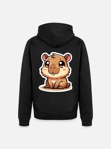 Capybara - Premium økologisk unisex-hættejakke - sort