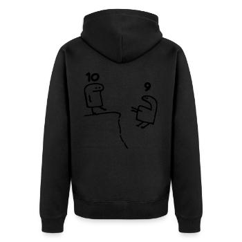 10 Jahre alt - 10. Jubiläum Spaß 10 Jahre alt Geschenk - Unisex Premium Bio Zip Hoodie - Schwarz - Hinten - Nico (187cm)