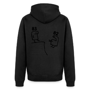 83 ans - Cadeau 83e Anniversaire Amusant 83 ans - Veste à capuche bio Premium Unisexe - noir - Dos - Nico (187cm)