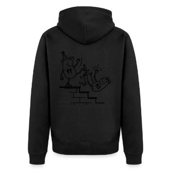 11. Geburtstagsfeier lustig für 11 Jahre alt - Unisex Premium Bio Zip Hoodie - Schwarz - Hinten - Nico (187cm)
