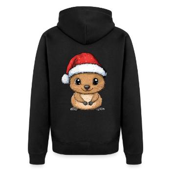 Quokka Noël Doux Mignon Noël Noël - Veste à capuche bio Premium Unisexe - noir - Dos - Nico (187cm)
