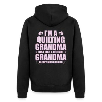 I'm a quilting grandma just like a normal grandma - Veste à capuche bio Premium Unisexe - noir - Dos - Nico (187cm)
