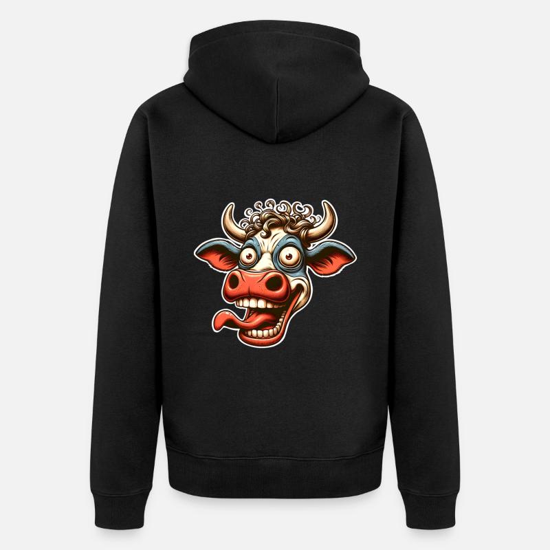 Vache - Veste à capuche bio Premium Unisexe - noir