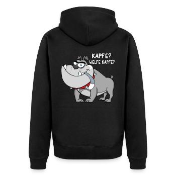 Kapfe? Welfe Kapfe? - Unisex Premium Bio Zip Hoodie - Schwarz - Hinten - Nico (187cm)