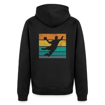 Handball Retro Handball Team Vintage Ball Sports - Veste à capuche bio Premium Unisexe - noir - Dos - Nico (187cm)