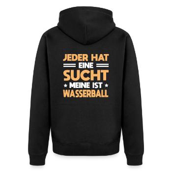 Wasserballspieler Ballsport Sucht Wasserball - Unisex Premium Bio Zip Hoodie - Schwarz - Hinten - Nico (187cm)