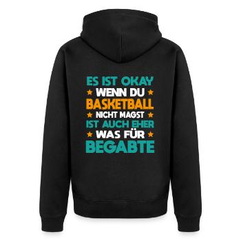 Basketball Für Begabte Basketballspieler Verein - Unisex Premium Bio Zip Hoodie - Schwarz - Hinten - Nico (187cm)