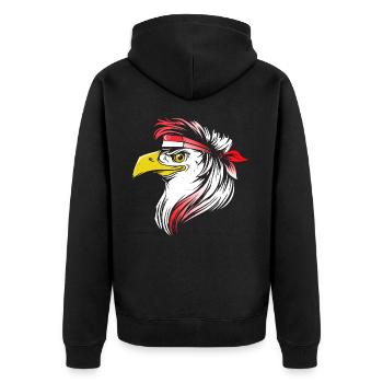 Singapur - Unisex Premium Bio Zip Hoodie - Schwarz - Hinten - Nico (187cm)