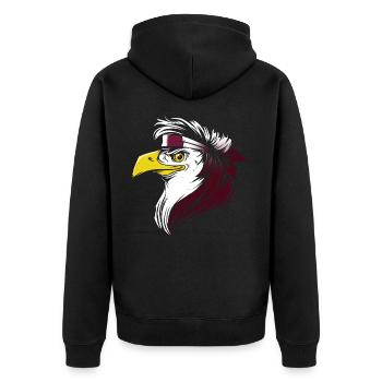 Katar - Unisex Premium Bio Zip Hoodie - Schwarz - Hinten - Nico (187cm)