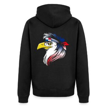 Panama - Unisex Premium Bio Zip Hoodie - Schwarz - Hinten - Nico (187cm)