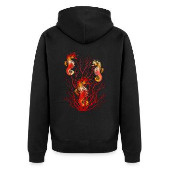 Hippocampe - Veste à capuche bio Premium Unisexe - noir - Dos - Nico (187cm)