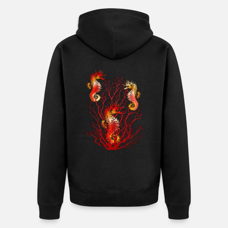 Seepferdchen - Unisex Premium Bio Zip Hoodie - Schwarz