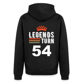 Legends turn 54, 54 birthday - Unisex Premium Organic Zip Hoodie - black - Back - Nico (187cm)