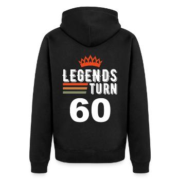 Les légendes ont 60 ans, 60 ans - Veste à capuche bio Premium Unisexe - noir - Dos - Nico (187cm)