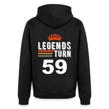 Legends turn 59, 59 birthday - Unisex Premium Organic Zip Hoodie - black - Back - Nico (187cm)