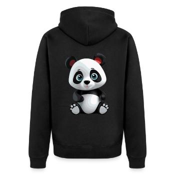Panda - Veste à capuche bio Premium Unisexe - noir - Dos - Nico (187cm)