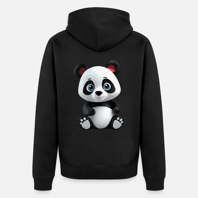 Panda - Veste à capuche bio Premium Unisexe - noir