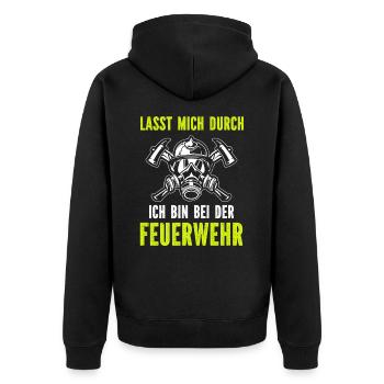 Tshirt pompier pompier pompier pompier 112 - Veste à capuche bio Premium Unisexe - noir - Dos - Nico (187cm)