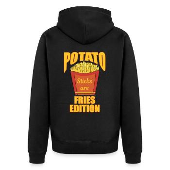 Les bâtonnets de pommes de terre sont des frites Edition - Veste à capuche bio Premium Unisexe - noir - Dos - Nico (187cm)