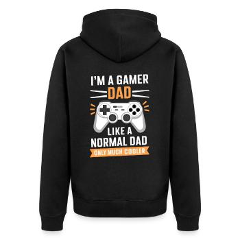 Gamer Dad T-Shirt – Funny Father's Day Gift - Veste à capuche bio Premium Unisexe - noir - Dos - Nico (187cm)