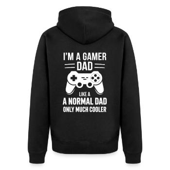 Gamer Dad T-Shirt – Funny Father's Day Gift - Veste à capuche bio Premium Unisexe - noir - Dos - Nico (187cm)