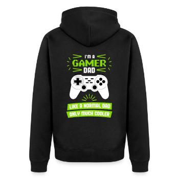 Gamer Dad T-Shirt – Funny Father's Day Gift - Veste à capuche bio Premium Unisexe - noir - Dos - Nico (187cm)