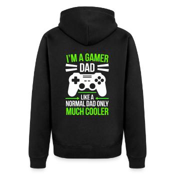 Gamer Dad T-Shirt – Funny Father's Day Gift - Veste à capuche bio Premium Unisexe - noir - Dos - Nico (187cm)