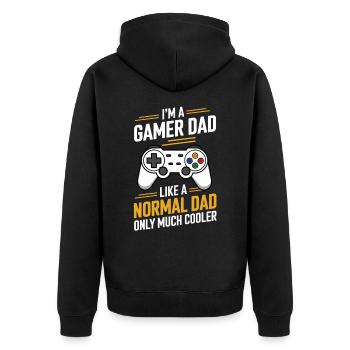 Gamer Dad T-Shirt – Funny Father's Day Gift - Veste à capuche bio Premium Unisexe - noir - Dos - Nico (187cm)
