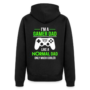 Gamer Dad T-Shirt – Funny Father's Day Gift - Veste à capuche bio Premium Unisexe - noir - Dos - Nico (187cm)
