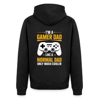 Gamer Dad T-Shirt – Funny Father's Day Gift - Veste à capuche bio Premium Unisexe - noir - Dos - Nico (187cm)
