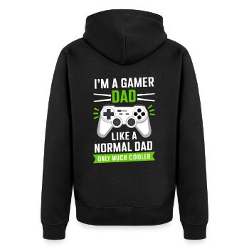 Gamer Dad T-Shirt – Funny Father's Day Gift - Veste à capuche bio Premium Unisexe - noir - Dos - Nico (187cm)