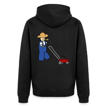 Tondeuse à gazon jardinier - Veste à capuche bio Premium Unisexe - noir - Dos - Nico (187cm)