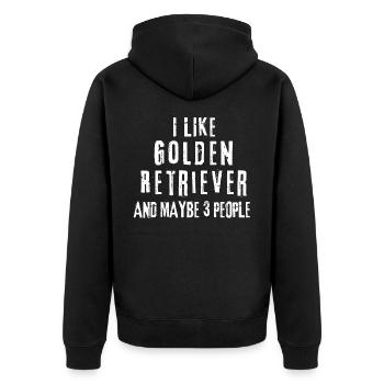 Golden retriever - Veste à capuche bio Premium Unisexe - noir - Dos - Nico (187cm)