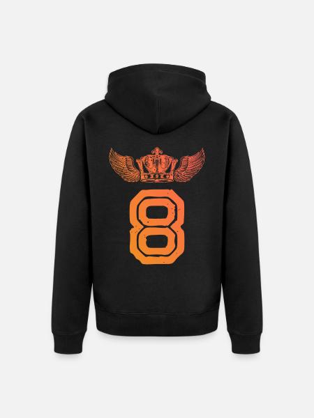 8 Couronne numérique - Veste à capuche bio Premium Unisexe - noir