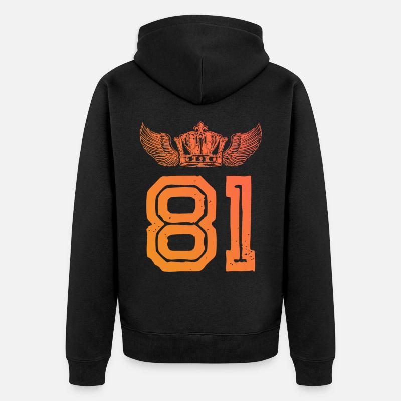 81 Couronne numérique - Veste à capuche bio Premium Unisexe - noir