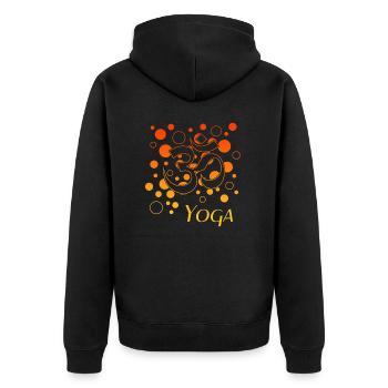 Yoga - Unisex Premium Bio Zip Hoodie - Schwarz - Hinten - Nico (187cm)