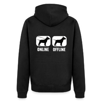 En ligne hors ligne Bull Terrier Chiens Chien Race de chien - Veste à capuche bio Premium Unisexe - noir - Dos - Nico (187cm)