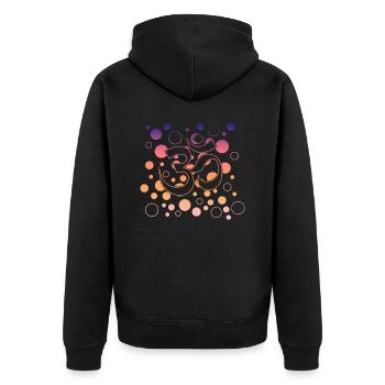 Namaste - Unisex Premium Bio Zip Hoodie - Schwarz - Hinten - Nico (187cm)