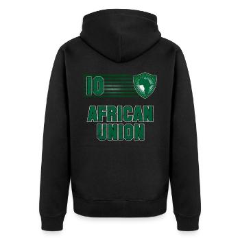 Équipe de football de l’Union africaine - Veste à capuche bio Premium Unisexe - noir - Dos - Nico (187cm)
