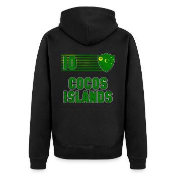 Cocos Islands Football Team - Unisex Premium Organic Zip Hoodie - black - Back - Nico (187cm)